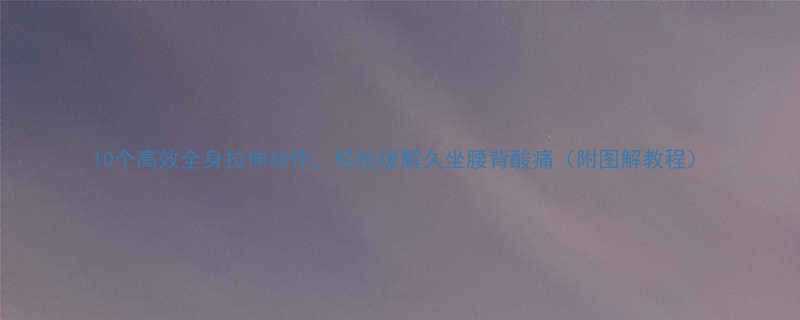 10个高效全身拉伸动作轻松缓解久坐腰背酸痛附图解教程-第2张图片-ZBLOG