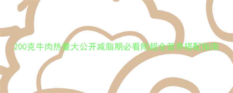 200克牛肉热量大公开减脂期必看附超全营养搭配指南-第1张图片-ZBLOG