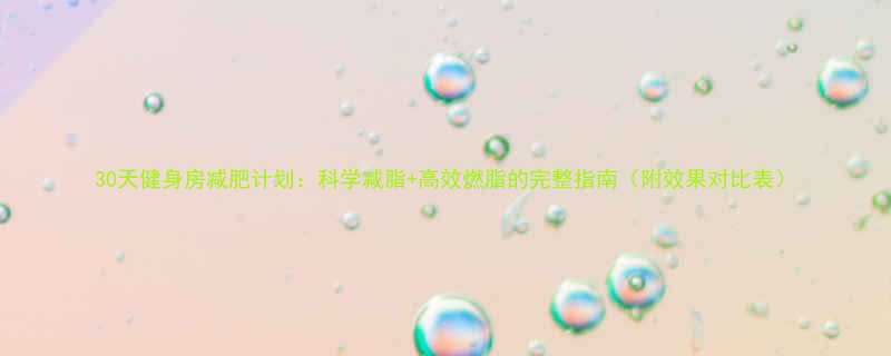 30天健身房减肥计划科学减脂高效燃脂的完整指南附效果对比表-第1张图片-ZBLOG