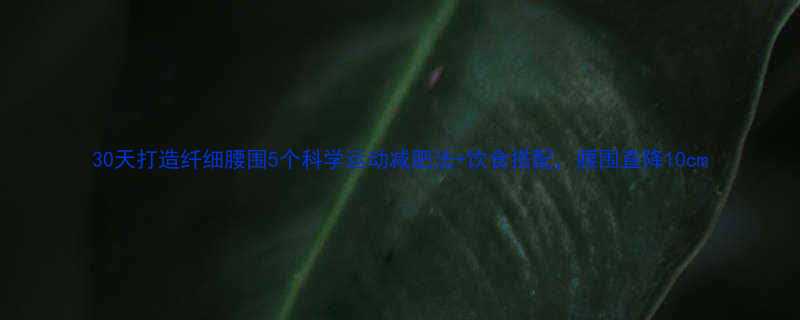 30天打造纤细腰围5个科学运动减肥法+饮食搭配，腰围直降10cm-第1张图片-ZBLOG