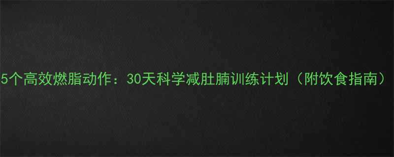 5个高效燃脂动作30天科学减肚腩训练计划附饮食指南-第1张图片-ZBLOG