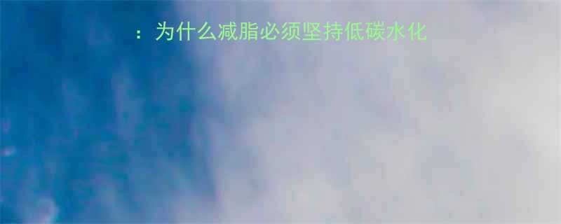 5大科学依据告诉你为什么减脂必须坚持低碳水化合物饮食附实操指南-第1张图片-ZBLOG