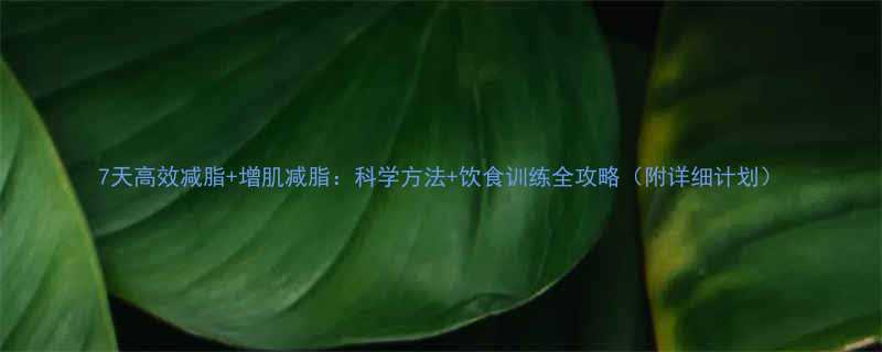 7天高效减脂增肌减脂科学方法饮食训练全攻略附详细计划-第2张图片-ZBLOG