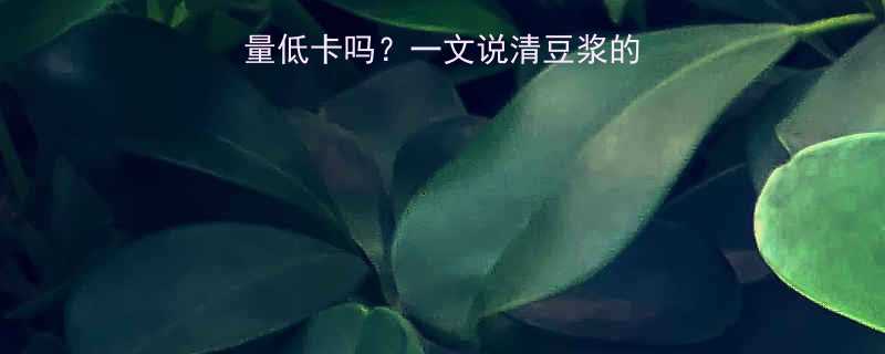 ✨100克豆浆热量低卡吗？一文说清豆浆的减肥真相及营养全🌱-第3张图片-ZBLOG