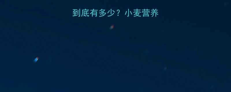 一公斤小麦的热量到底有多少？小麦营养真相与科学食用指南-第2张图片-ZBLOG