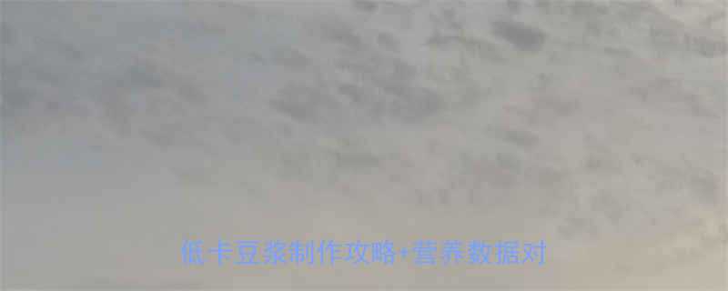 一杯现磨黄豆浆的热量到底有多低附低卡豆浆制作攻略营养数据对比-第1张图片-ZBLOG