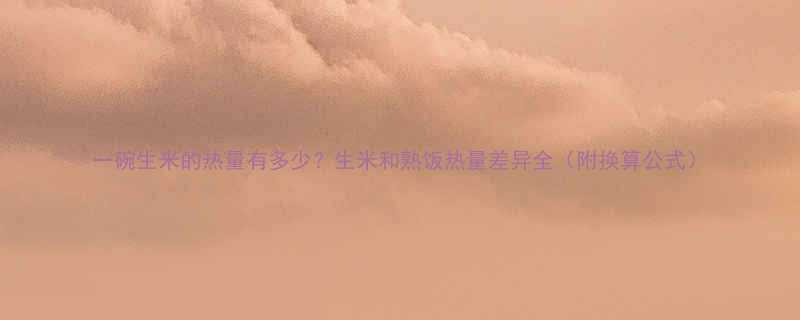 一碗生米的热量有多少生米和熟饭热量差异全附换算公式-第2张图片-ZBLOG