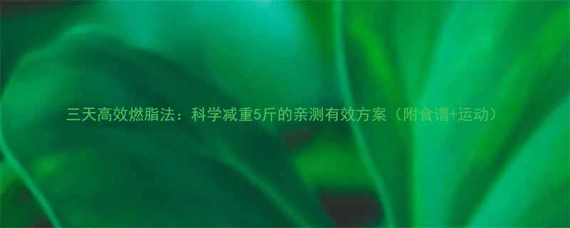 三天高效燃脂法科学减重5斤的亲测有效方案附食谱运动-第2张图片-ZBLOG