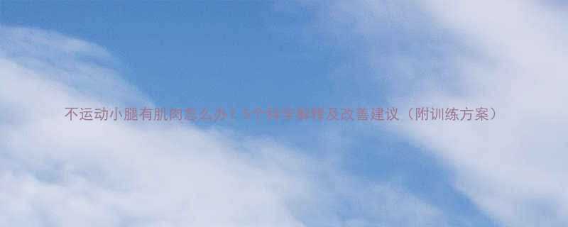 不运动小腿有肌肉怎么办？5个科学解释及改善建议（附训练方案）-第3张图片-ZBLOG