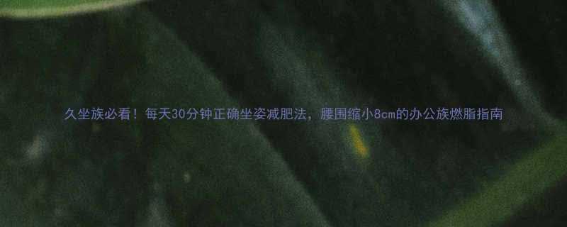 久坐族必看每天30分钟正确坐姿减肥法腰围缩小8cm的办公族燃脂指南-第2张图片-ZBLOG