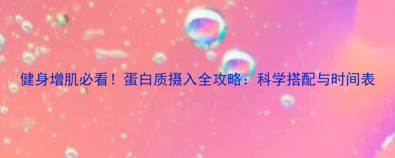 健身增肌必看蛋白质摄入全攻略科学搭配与时间表-第1张图片-ZBLOG