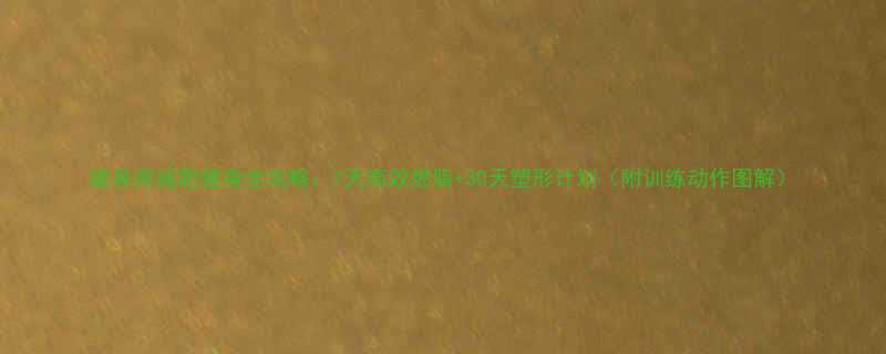 健身房减肥健身全攻略：7天高效燃脂+30天塑形计划（附训练动作图解）-第2张图片-ZBLOG