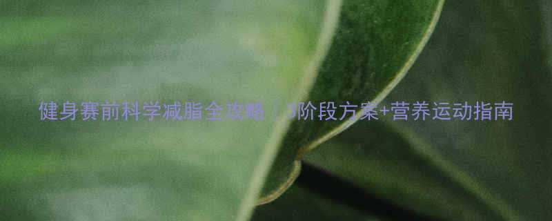 健身赛前科学减脂全攻略3阶段方案营养运动指南-第1张图片-ZBLOG