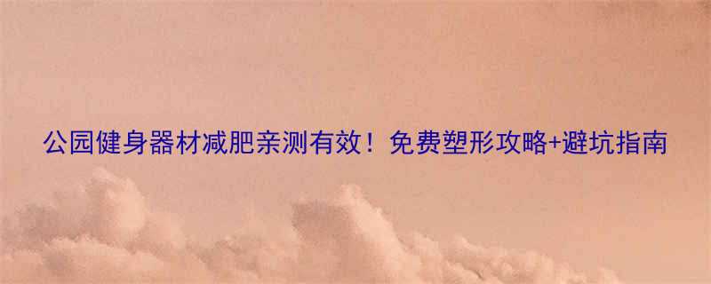 公园健身器材减肥亲测有效免费塑形攻略避坑指南-第1张图片-ZBLOG