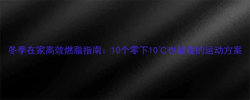 冬季在家高效燃脂指南10个零下10也能瘦的运动方案-第2张图片-ZBLOG