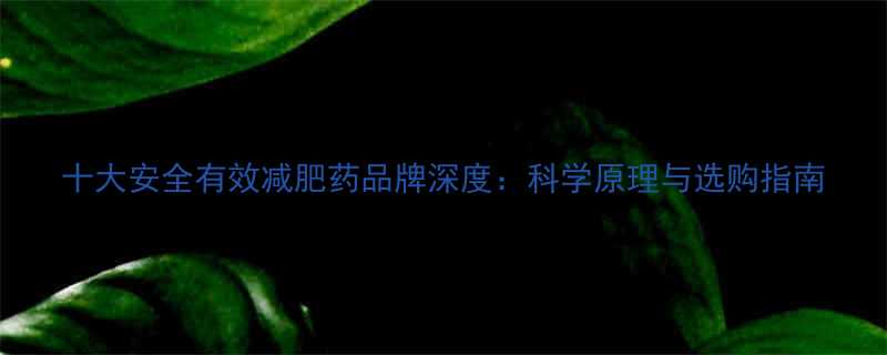 十大安全有效减肥药品牌深度：科学原理与选购指南-第1张图片-ZBLOG