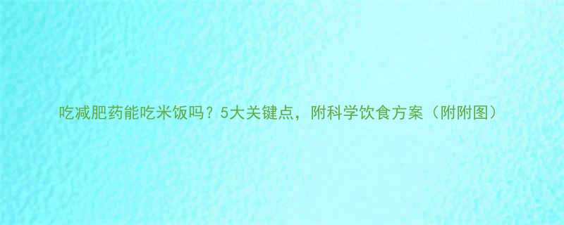 吃减肥药能吃米饭吗5大关键点附科学饮食方案附附图-第1张图片-ZBLOG