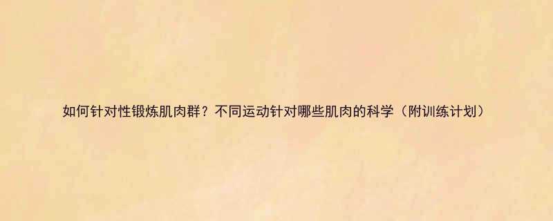 如何针对性锻炼肌肉群不同运动针对哪些肌肉的科学附训练计划-第2张图片-ZBLOG