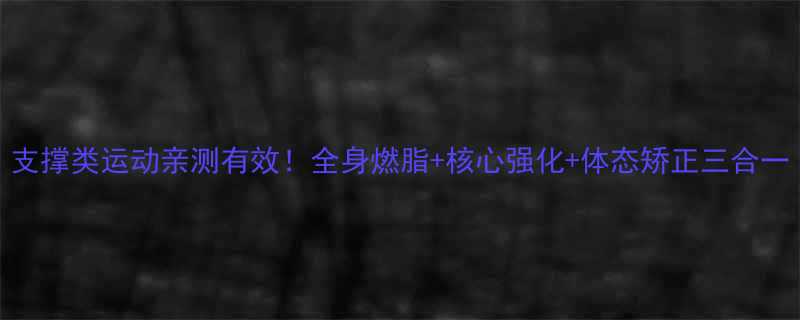 支撑类运动亲测有效全身燃脂核心强化体态矫正三合一-第1张图片-ZBLOG