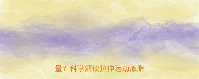 每天拉伸30分钟能消耗多少热量科学解读拉伸运动燃脂全攻略-第1张图片-ZBLOG