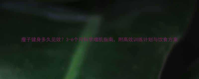 瘦子健身多久见效？3-6个月科学增肌指南，附高效训练计划与饮食方案-第1张图片-ZBLOG