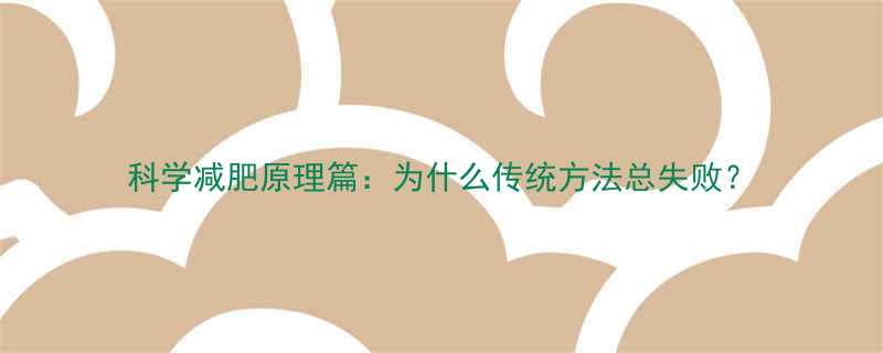 科学减肥原理篇：为什么传统方法总失败？-第2张图片-ZBLOG