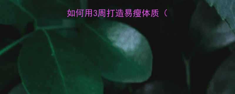 科学减脂指南普通人如何用3周打造易瘦体质附可复制的每日方案-第2张图片-ZBLOG