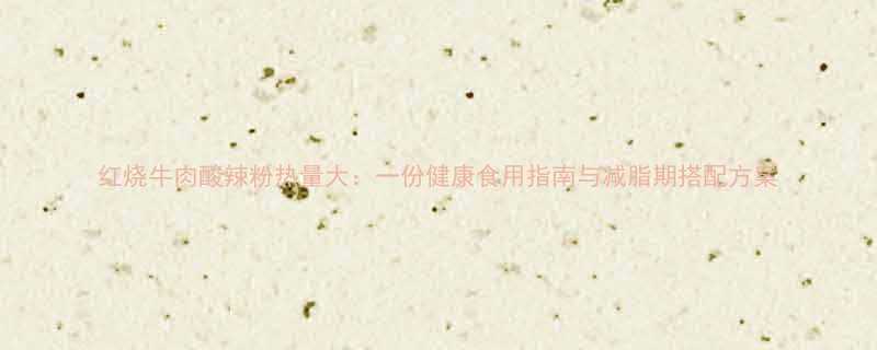 红烧牛肉酸辣粉热量大一份健康食用指南与减脂期搭配方案-第1张图片-ZBLOG