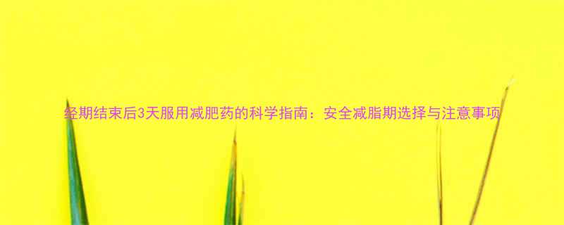 经期结束后3天服用减肥药的科学指南安全减脂期选择与注意事项-第3张图片-ZBLOG