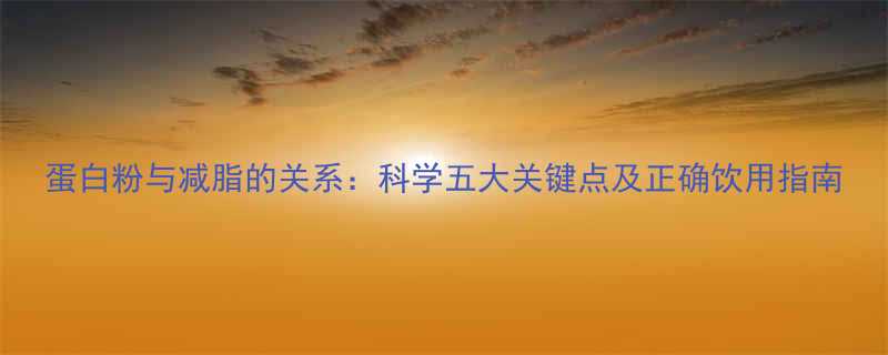 蛋白粉与减脂的关系：科学五大关键点及正确饮用指南-第2张图片-ZBLOG