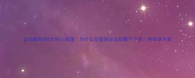 运动减脂的5大核心原理为什么你坚持运动却瘦不下来附科学方案-第1张图片-ZBLOG
