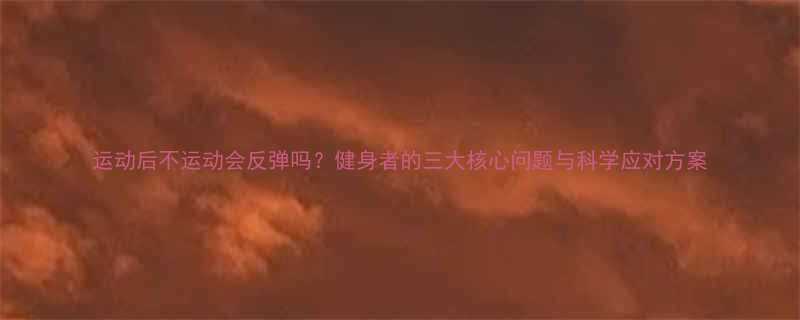 运动后不运动会反弹吗健身者的三大核心问题与科学应对方案-第2张图片-ZBLOG