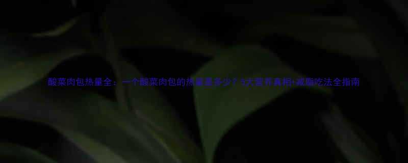酸菜肉包热量全一个酸菜肉包的热量是多少5大营养真相减脂吃法全指南-第1张图片-ZBLOG