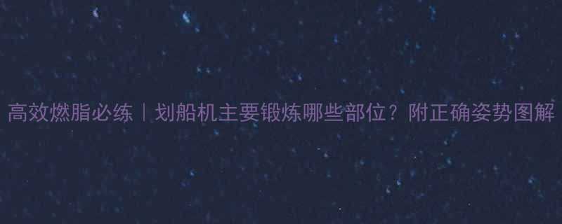 高效燃脂必练划船机主要锻炼哪些部位附正确姿势图解-第1张图片-ZBLOG