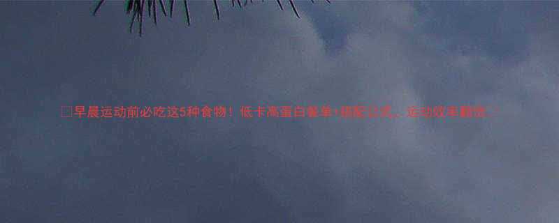 早晨运动前必吃这5种食物低卡高蛋白餐单搭配公式运动效率翻倍-第1张图片-ZBLOG