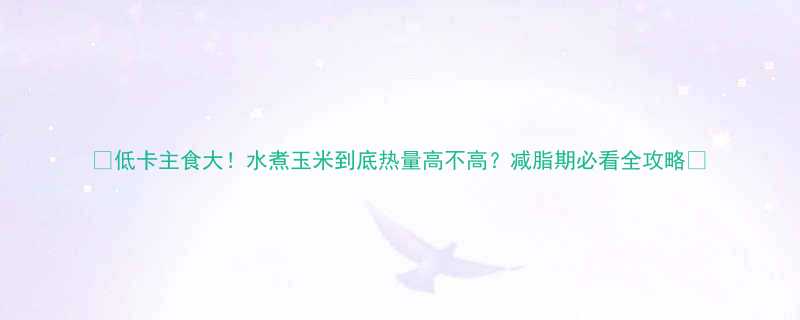 低卡主食大水煮玉米到底热量高不高减脂期必看全攻略-第2张图片-ZBLOG