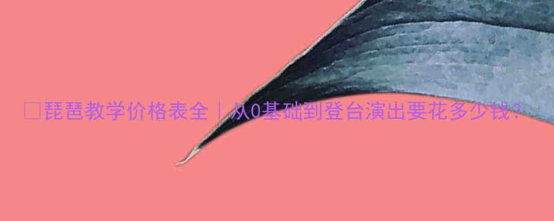 0基础到登台演出要花多少钱？-第1张图片-ZBLOG