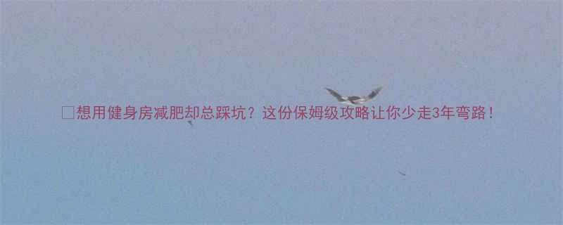 想用健身房减肥却总踩坑这份保姆级攻略让你少走3年弯路-第1张图片-ZBLOG