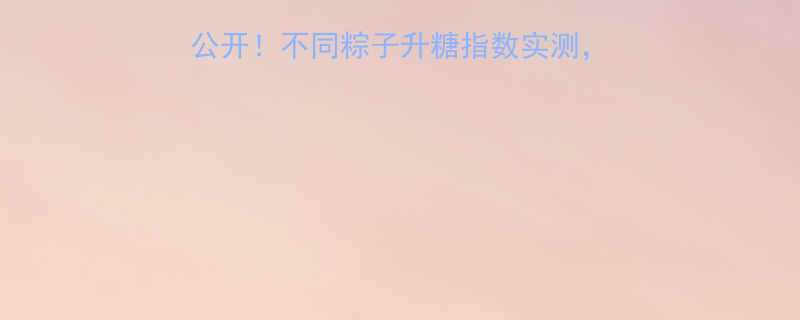 100克粽子热量大公开不同粽子升糖指数实测减肥期也能放心吃吗-第1张图片-ZBLOG