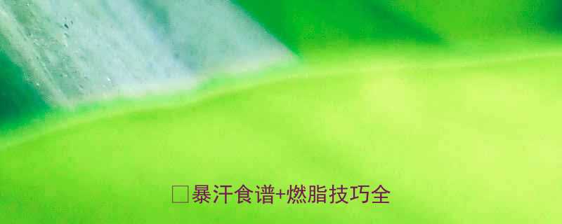 夏天减肥7天见效懒人必看暴汗食谱燃脂技巧全公开-第2张图片-ZBLOG