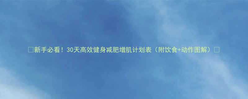 新手必看30天高效健身减肥增肌计划表附饮食动作图解-第1张图片-ZBLOG