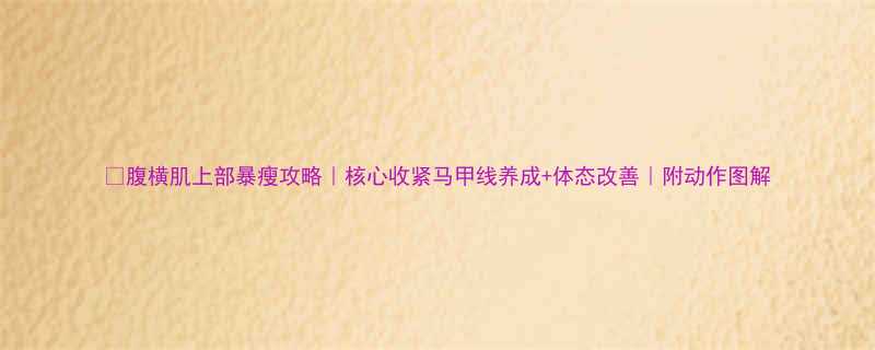 腹横肌上部暴瘦攻略核心收紧马甲线养成体态改善附动作图解-第2张图片-ZBLOG