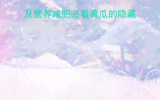 100克黄瓜热量及营养减肥必看黄瓜的隐藏功效与低卡食谱推荐